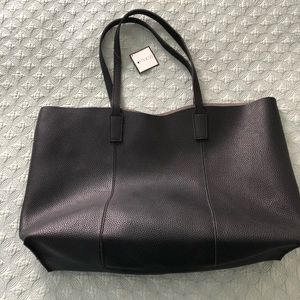 Black satchel/tote - leather,  never used